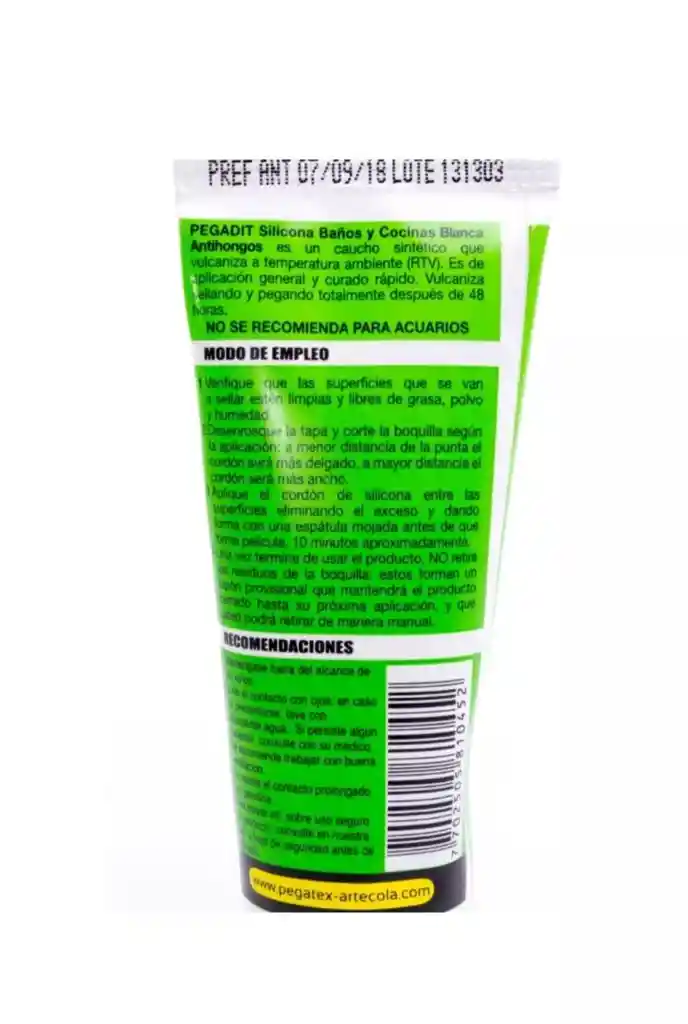 Pegadit Silicona Antihongos Bano Y Cocina Blanca 50Ml