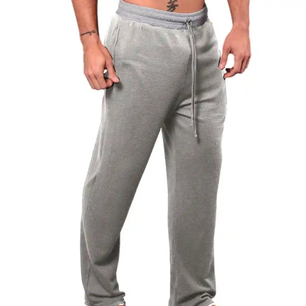 Pantalón Hombre De Descanso Gris Claro Talla L 