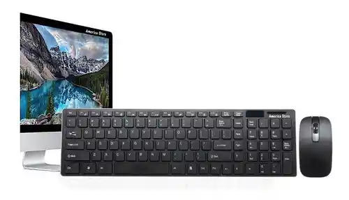 Combo Teclado + Mouse Inalámbrico Ultra Delgado + Protector