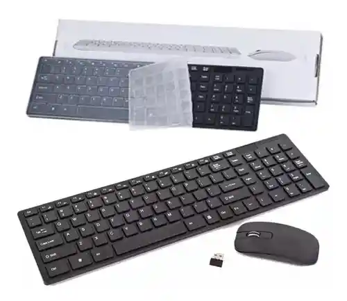 Combo Teclado + Mouse Inalámbrico Ultra Delgado + Protector