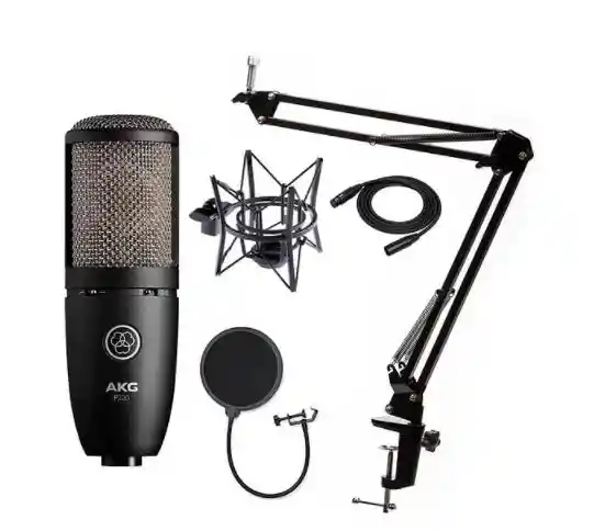 Kit Estudio Profesional AKG P220 + Cable + Antipop + Brazo