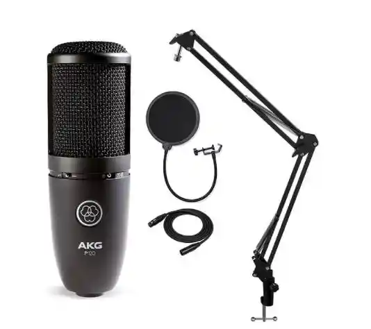 Kit Estudio Profesional Akg P120 + Brazo + Cable + Antipop