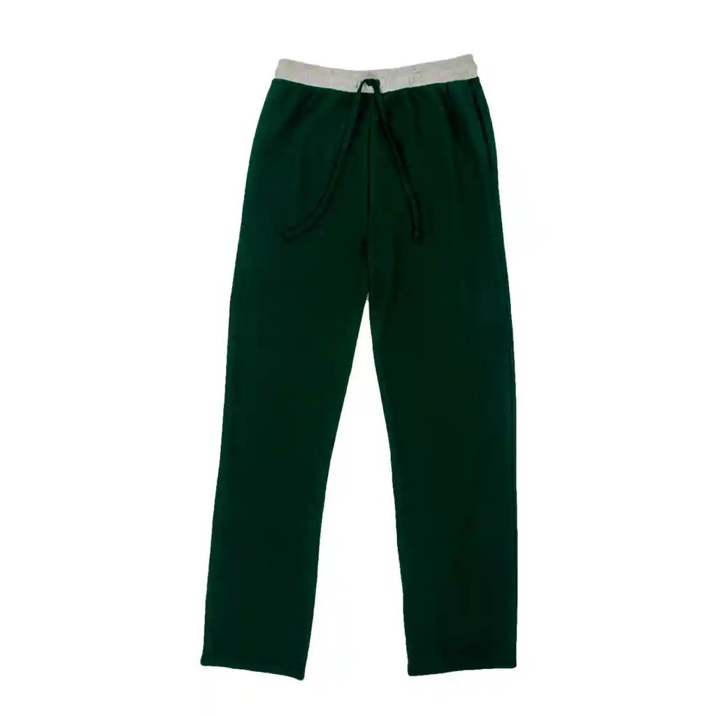 Pantalón Hombre De Descanso Verde Oscuro Talla L 