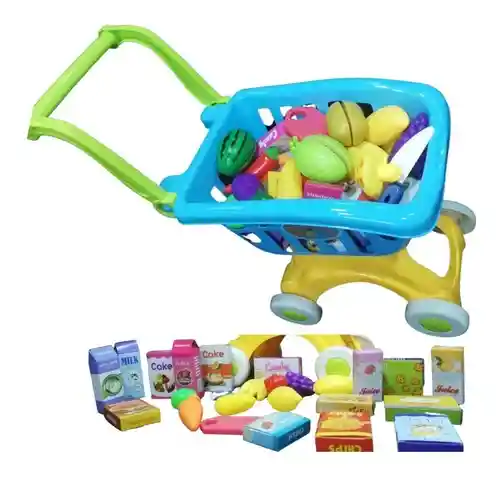 Super Carrito De Mercado Juguete Niños Frutas Regalo