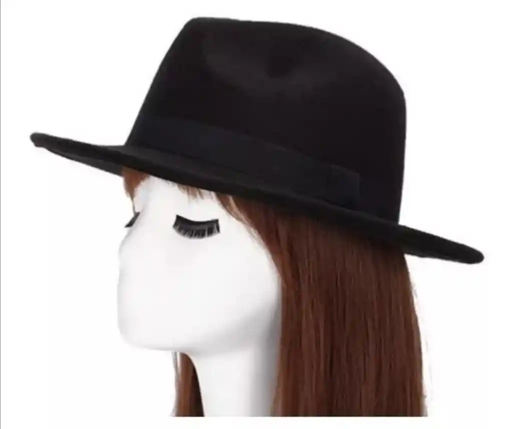 Sombrero Fedora Paño Ajustable C-negro