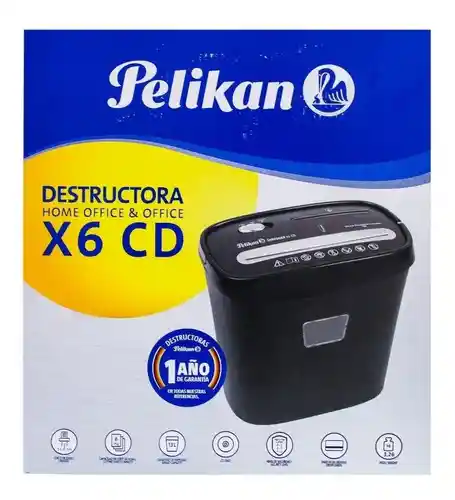 Pelikan Destructora Picadora De Papel Tarjeta X6 Cd Oficina