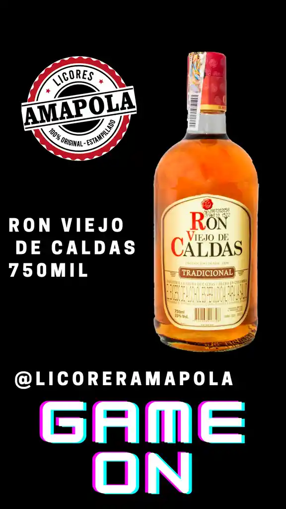  Botella Ron Viejo De Caldas 750Ml 