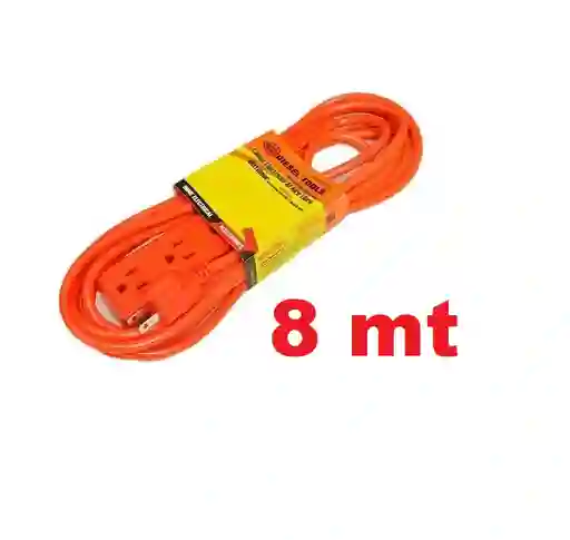 extensión eléctrica 8 metros cable energía multitoma 26ft jardin hogar