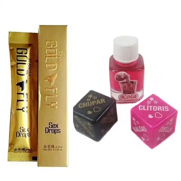 Dados Eroticos x2 + Aceite Caliente Comestible  + Gold Fly Potenciador Femenino