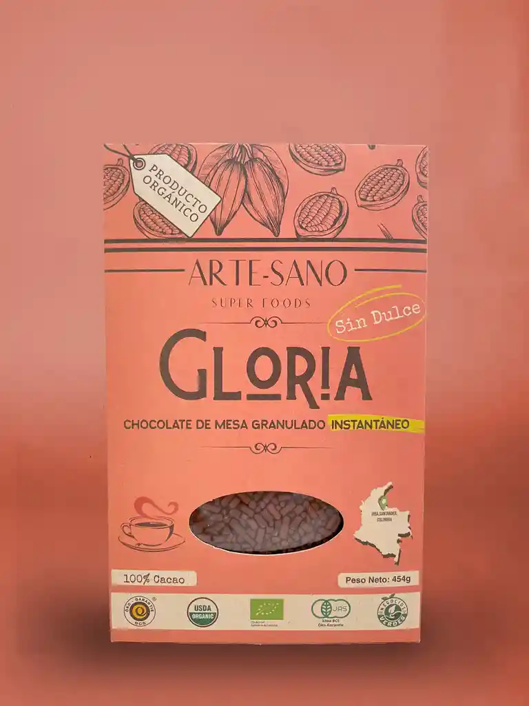 Organic Chocolate Gloria Artesano (Chocolate De Mesa Amargo O)