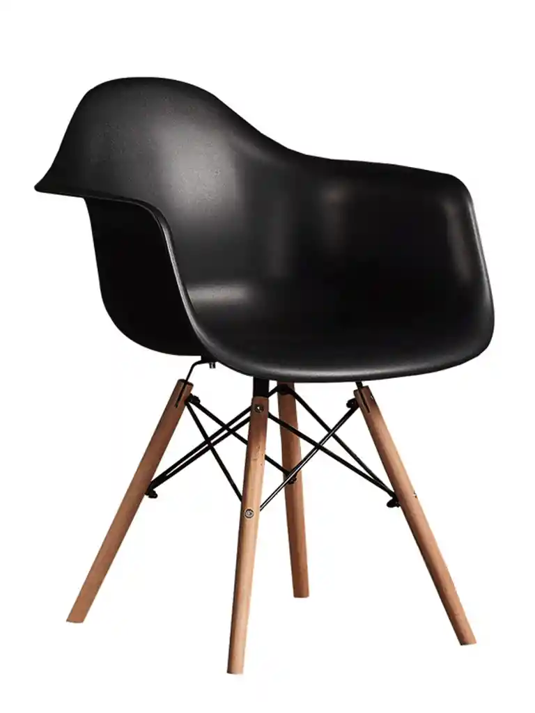 Silla tipo EAMES con brazos Negra
