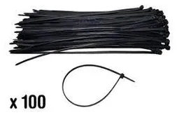 Amarre Abrazadera Plastica X 100 Unidades Negro De 3.6x30