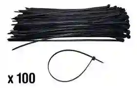 Amarre Abrazadera Plastica X 100 Unidades Negro De 3.6x20