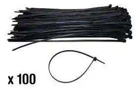 Amarre Abrazadera Plastica X 100 Unidades Negro De 3.6x15