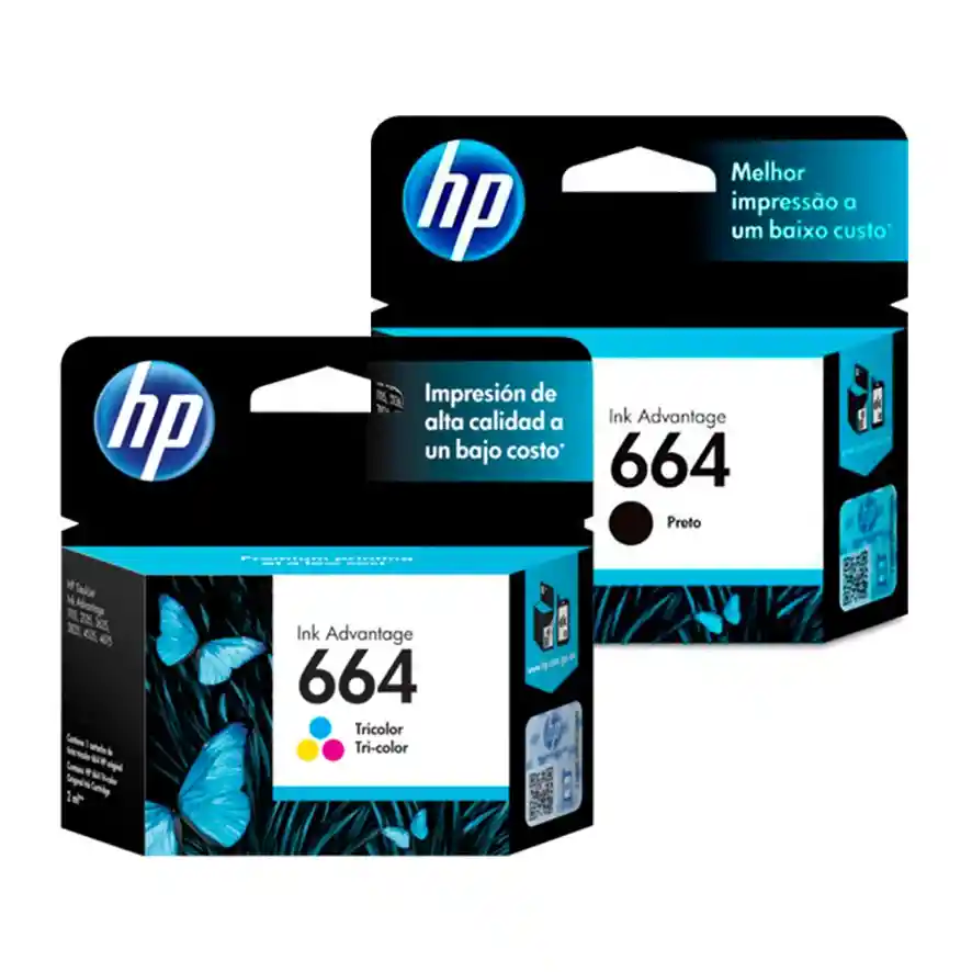 Hp Kit De Cartuchos De Tinta 664 Negro Y Tricolor Original