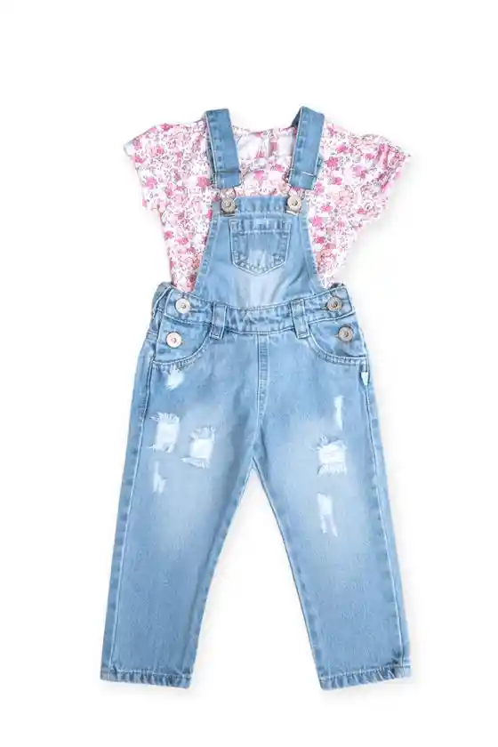 Overall Largo Flores COLOR AZUL  1T