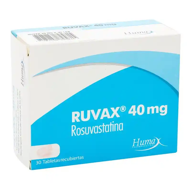  Ruvax Rosuvastatina 40 Mg  Caja X 30 Tabletas 