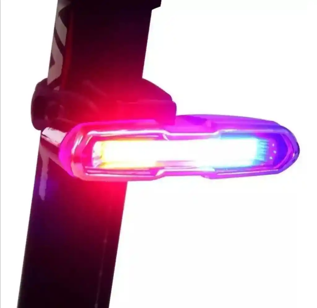 Lámpara Trasera Para Bicicleta 3 Colores Policía USB