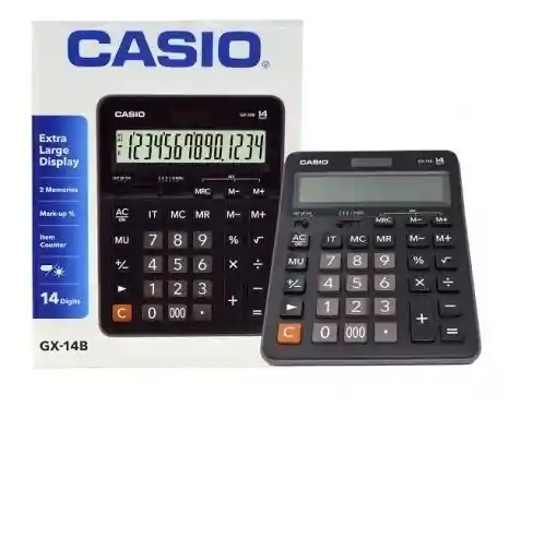 Casio Calculadora Gx 14B 14 Digitos Grandisplay Pila-Solar