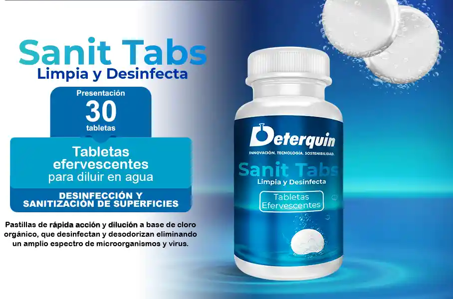 Sanit Tabs Tabletas Efervescentes Cloro Orgánico x 30 UDS