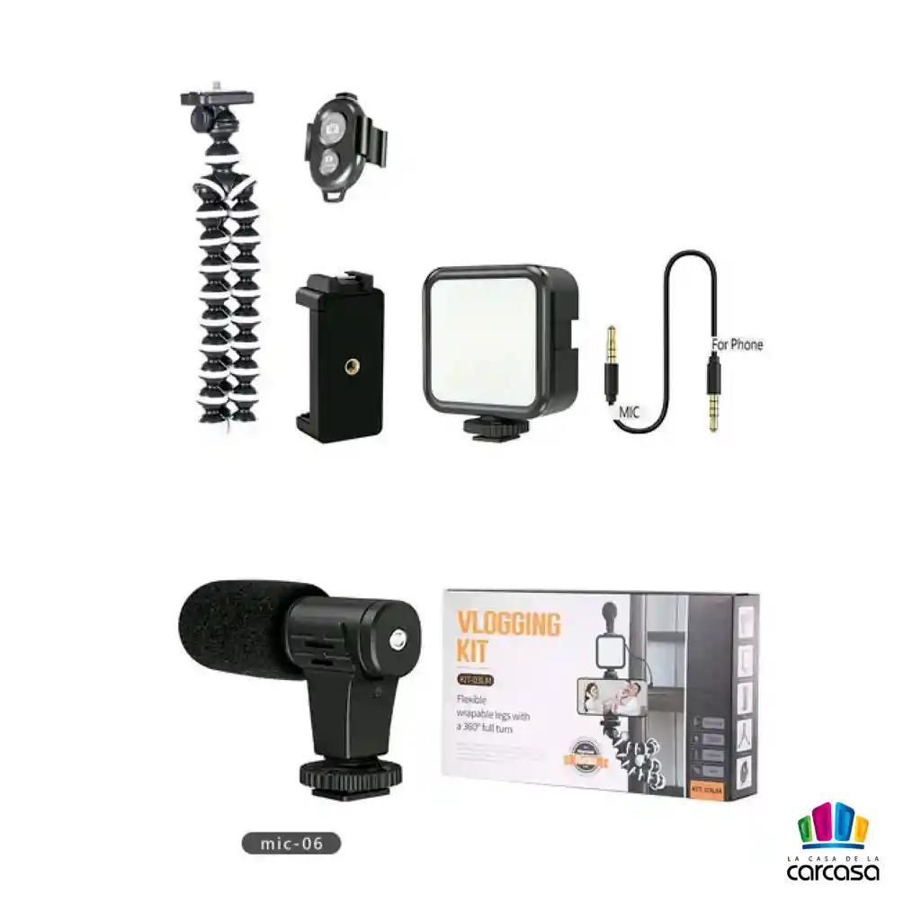 SOPORTE KIT BLOGGER KIT-03LM (LUZ+MICROFONO)