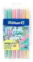 Plumones Pelikan Punta Pincel Colores Pastel X12.