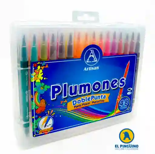 Plumon Punta Pincel Doble Punta x 48 Artisan 