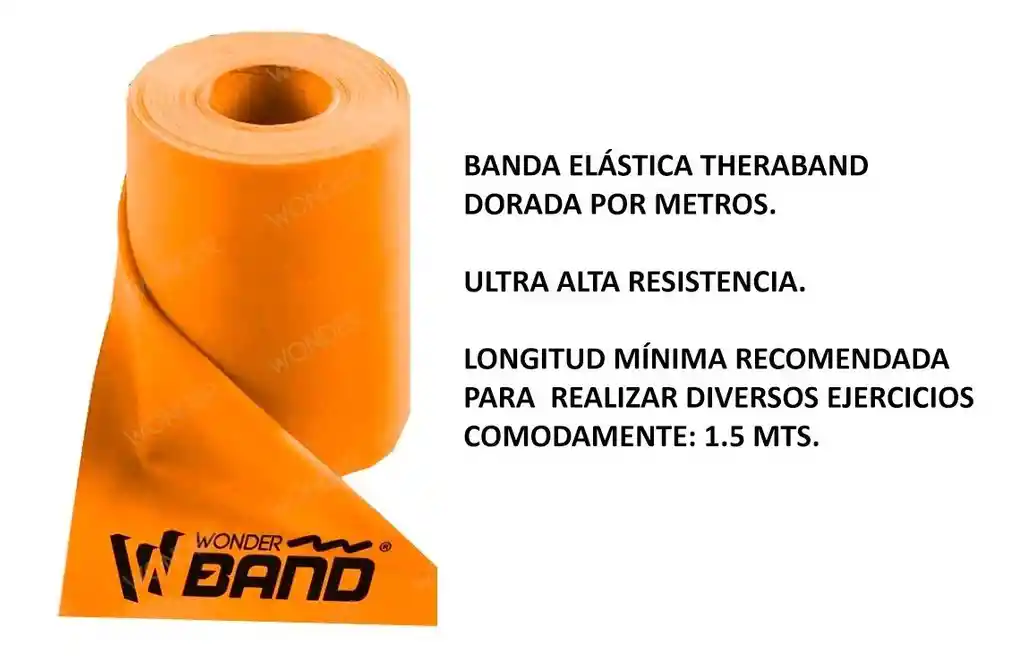 Theraband Banda Elastica Dorada 1.5 Mts Ultra Alta Resisten