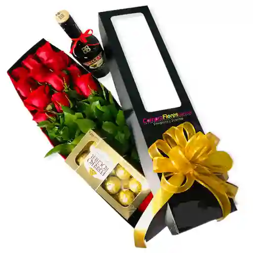 Combo caja de rosas