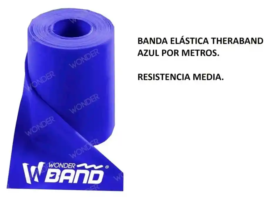 Theraband Banda Elastica Azul 1 Metro Resistencia Media