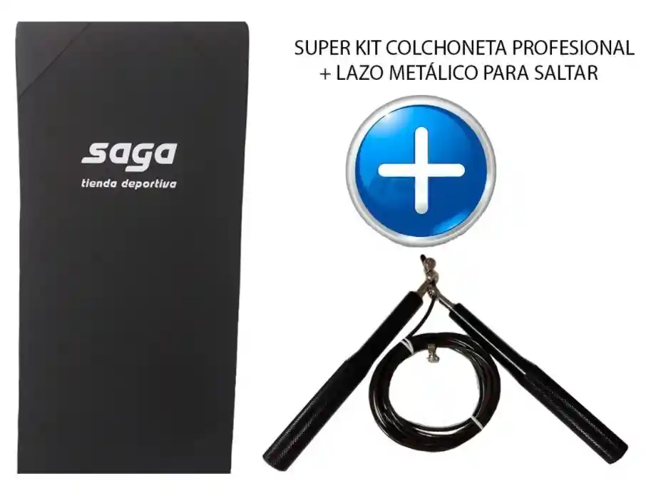 Super Kit Colchoneta Profesional + Lazo Metálico Para Saltar