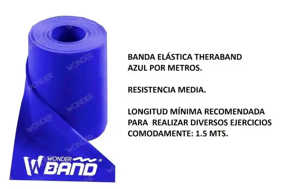 Theraband Banda Elastica Azul 1.5 Mts Resistencia Media