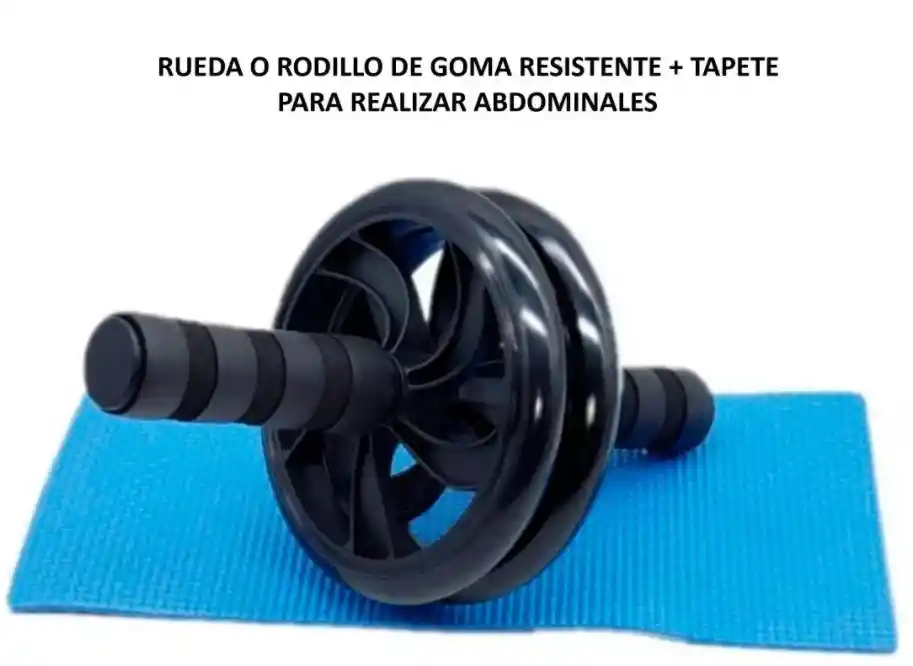 Rodillo Abdominal Doble Rueda Profesional De Goma Resistente