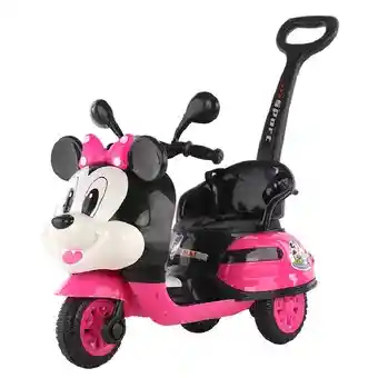 Moto Triciclo Electrica Montable Con Guia De Niña Fucsia 6180