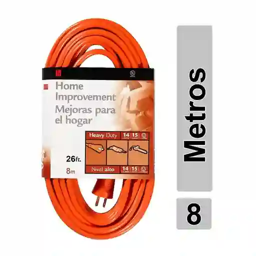 Extensión Eléctrica 8 Metros Cable Energía Multitoma 26ft
