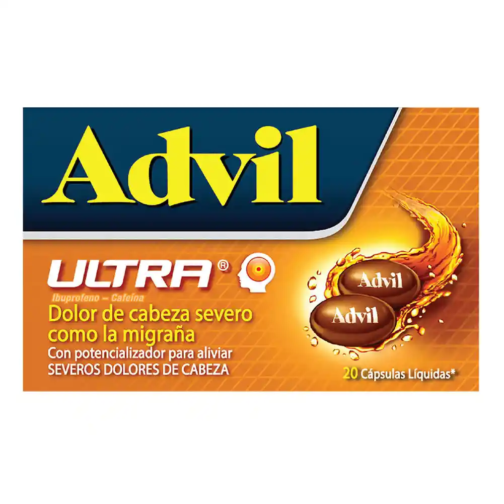 Advil Ultra Ibuprofeno 200mg+cafeina 65mg X1 Capsula Liquida Pfizer