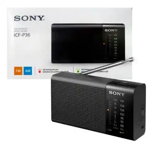 Sony Radio Portátil Con Altavoz Icf-P36 Am/Fm