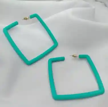 Aretes Neopreno Menta Cuadro