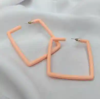 Aretes Neopreno Piel Cuadro