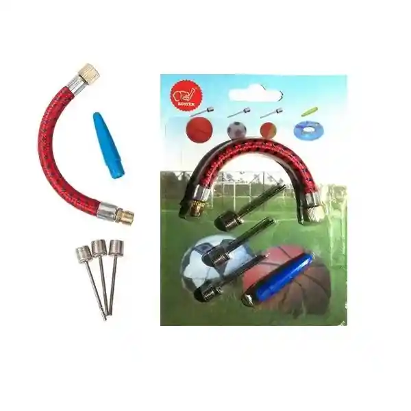 Kit De Agujas Para Inflar Llantas Balones Bicicletas Gusanillo