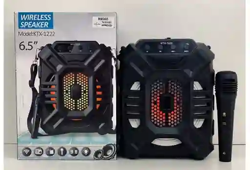 Parlante Recargable De 6,5" Pulgadas Con Micrófono Y Control Ktx-1222