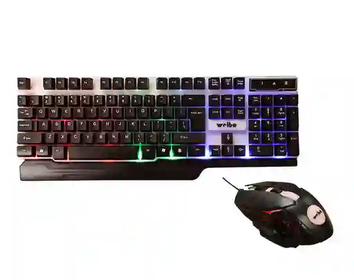 Combo Gamer Teclado + Mouse Óptico Con Luces