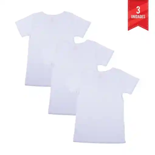 Combo X3 Camiseta Mujer Encaje Manga Corta Blanca Talla S 