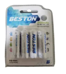Bateria Pila Recargable Beston Aa X4 2100 Mah 1.2v Aa(hr06)