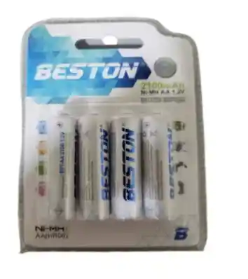 Bateria Pila Recargable Beston Aa X4 2100 Mah 1.2v Aa(hr06)