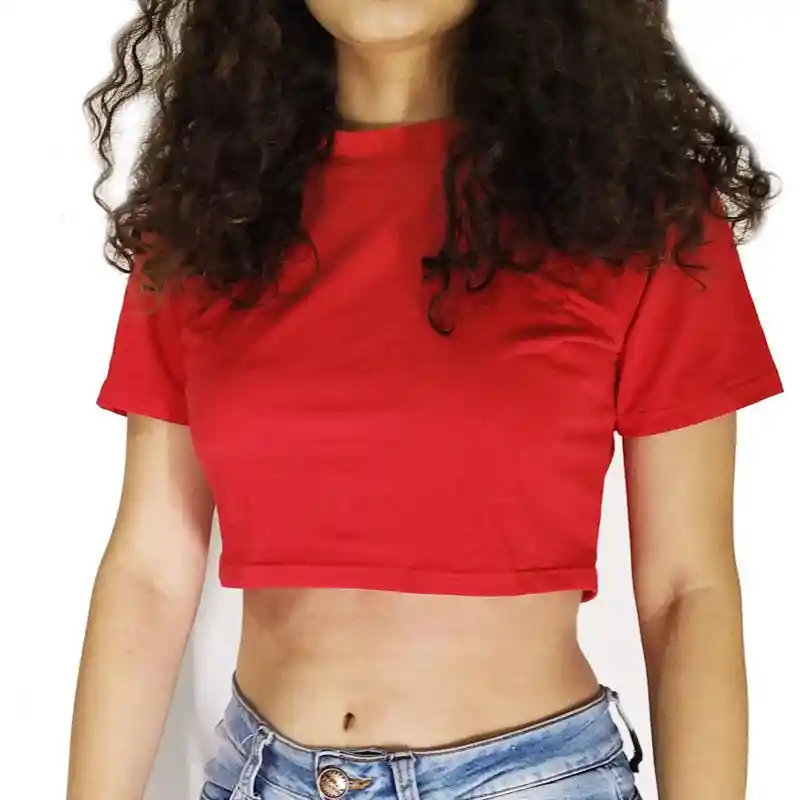 CROP TOPS ROJO FEMENINO BLUSAS DAMAS ROPA MODA VESTUARIO TALLA S-M 