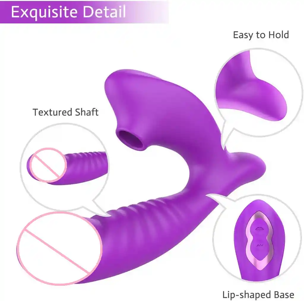 Vibrador y succionador doble unisex USB