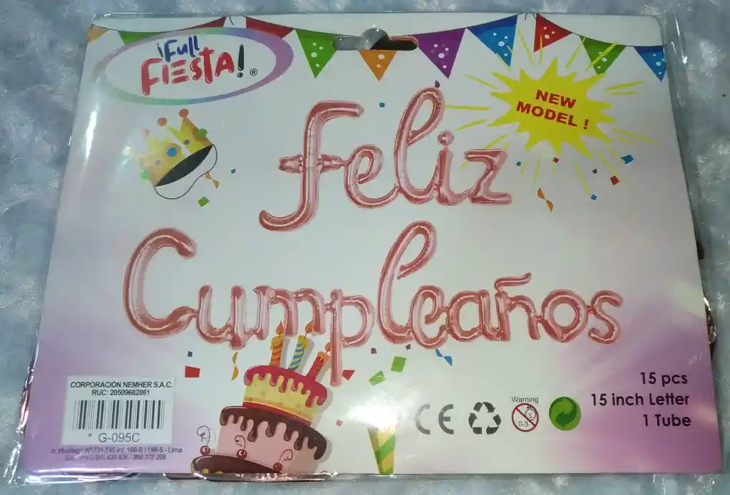 Globo metalizado feliz cumpleaños letra cursiva (Oro rosa)