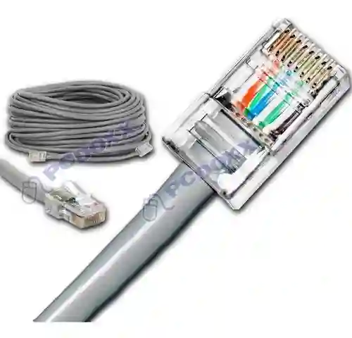 Cable De Red Ponchado Cat. 6e Por 10 Metros Blanco