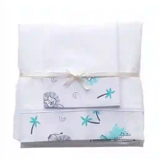 Sábanas Para Cama Sencilla O Cama Cuna, Jirafas Y Leones Verde